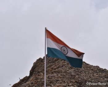 Tricolor At Khardungla Pass